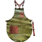 Mandil de piel verde olivo