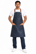 Blue leather apron 